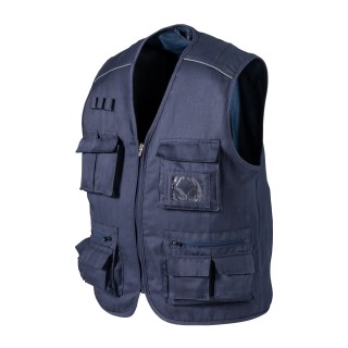 GILET MULTI TASCHE IN POLYCOTTON, CHIUSURA A ZIP, 5 TASCHE FRONTALI 23003