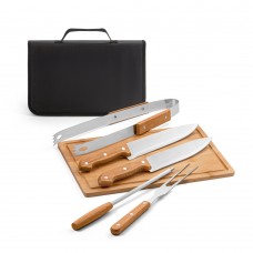 FLARE. SET PER IL BARBECUE 5 UTENSILI IN LEGNO E ACCIAIO INOX 54142